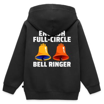 Englisch Full-Circle Bell Ringer Klingeln UK England - Kinder Premium Organic Zip Hoodie - Schwarz - Hinten - AI Model Kid Male (0cm)