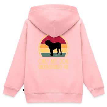 Alano Espanol Hundeliebhaber Silhouette Vintage Sonnenuntergang - Kinder Premium Organic Zip Hoodie - Rosa - Hinten - AI Model Kid Female (0cm)