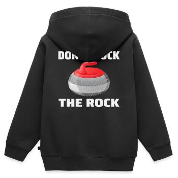 Curling Kehrfächer Winter Eissport Curler Lustig - Kinder Premium Organic Zip Hoodie - Schwarz - Hinten - AI Model Kid Male (0cm)