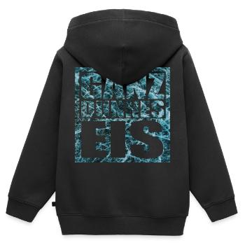 Ganz dünnes Eis Spruch - Kinder Premium Organic Zip Hoodie - Schwarz - Hinten - AI Model Kid Male (0cm)