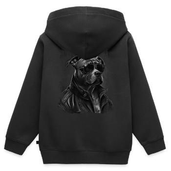Stafford Liebe - Kinder Premium Organic Zip Hoodie - Schwarz - Hinten - AI Model Kid Male (0cm)