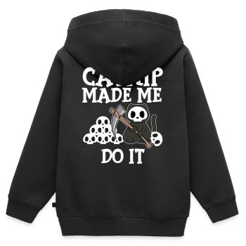 Cat nip Made Me Do It Cat Pet Kitten Feline Claws - Kinder Premium Organic Zip Hoodie - Schwarz - Hinten - AI Model Kid Male (0cm)