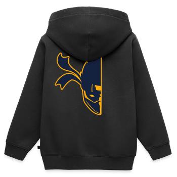 Half Face Ninja Karate Martial Arts Fencer Ninja - Sweat Premium à capuche zippé enfant bio - noir - Dos - AI Model Kid Male (0cm)