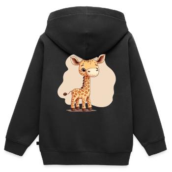 cute giraffe - Kinder Premium Organic Zip Hoodie - Schwarz - Hinten - AI Model Kid Male (0cm)