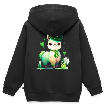 St Paddy’s St Patricksday St Patrick Day - Sweat Premium à capuche zippé enfant bio - noir - Dos - AI Model Kid Male (0cm)