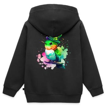 St Paddy’s St Patricksday St Patrick Day - Sweat Premium à capuche zippé enfant bio - noir - Dos - AI Model Kid Male (0cm)