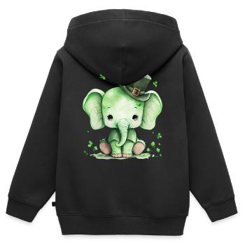 St Paddy’s St Patricksday St Patrick Day - Sweat Premium à capuche zippé enfant bio - noir - Dos - AI Model Kid Male (0cm)