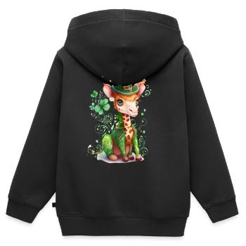 St Paddy’s St Patricksday St Patrick Day - Sweat Premium à capuche zippé enfant bio - noir - Dos - AI Model Kid Male (0cm)