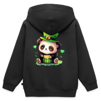 St Paddy’s St Patricksday St Patrick Day - Sweat Premium à capuche zippé enfant bio - noir - Dos - AI Model Kid Male (0cm)