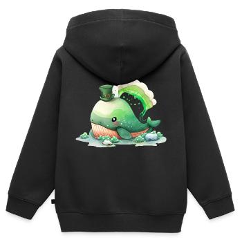 St Paddy’s St Patricksday St Patrick Day - Sweat Premium à capuche zippé enfant bio - noir - Dos - AI Model Kid Male (0cm)