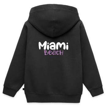 MIAMI beach - Sweat Premium à capuche zippé enfant bio - noir - Dos - AI Model Kid Male (0cm)