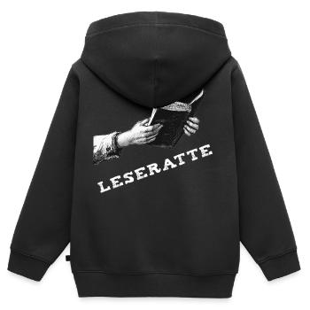 Buch – Leseratte - Kinder Premium Organic Zip Hoodie - Schwarz - Hinten - AI Model Kid Male (0cm)