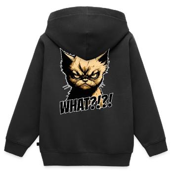 Méchant chat - Sweat Premium à capuche zippé enfant bio - noir - Dos - AI Model Kid Male (0cm)