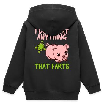 Je ne mange rien qui pète la conception de - Sweat Premium à capuche zippé enfant bio - noir - Dos - AI Model Kid Male (0cm)