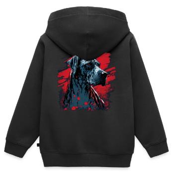 Deutsche Dogge - Kinder Premium Organic Zip Hoodie - Schwarz - Hinten - AI Model Kid Male (0cm)