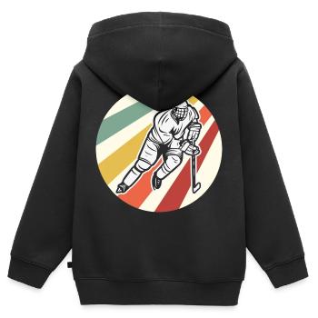 Eishockey - Kinder Premium Organic Zip Hoodie - Schwarz - Hinten - AI Model Kid Male (0cm)