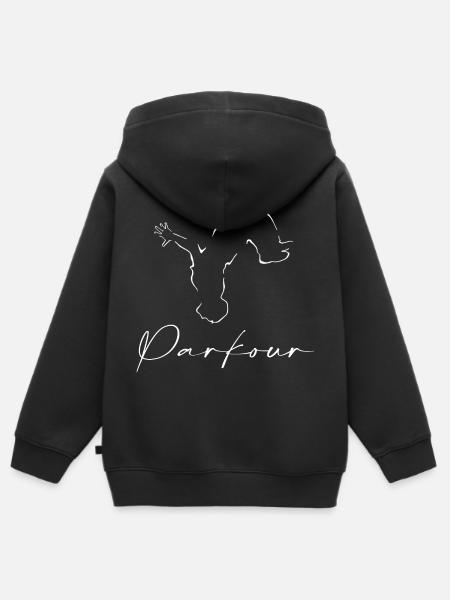 Parkour - Kinder Premium Organic Zip Hoodie - Schwarz