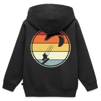 Kitesurfer Kitesurf Kitesurf - Sweat Premium à capuche zippé enfant bio - noir - Dos - AI Model Kid Male (0cm)