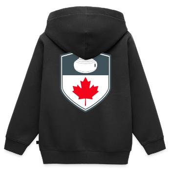 Kanadisches Curling-Team Winter Ice Sport Kanada Flagge - Kinder Premium Organic Zip Hoodie - Schwarz - Hinten - AI Model Kid Male (0cm)