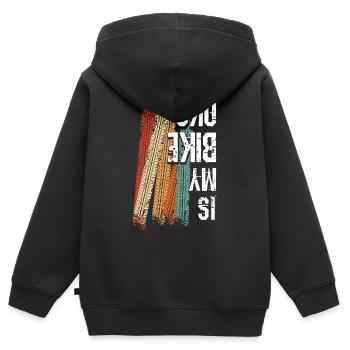 Is My Bike Ok? Biking T-shirt For Bikers With - Kinder Premium Organic Zip Hoodie - Schwarz - Hinten - AI Model Kid Male (0cm)