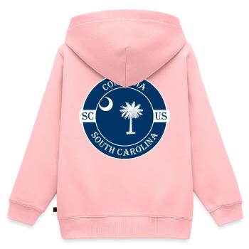 Columbia South Carolina Flag USA Souvenir Badge - Kids Premium Organic Zip-up Hoodie - rose - Back - AI Model Kid Female (0cm)