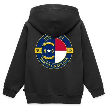 High Point North Carolina Flag USA Souvenir de voyage - Sweat Premium à capuche zippé enfant bio - noir - Dos - AI Model Kid Male (0cm)