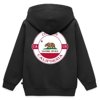 Compton California Flagge USA Reise Souvenir Abzeichen - Kinder Premium Organic Zip Hoodie - Schwarz - Hinten - AI Model Kid Male (0cm)