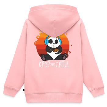 K-pop And Chill Simple Music Top For Musicians - Kinder Premium Organic Zip Hoodie - Rosa - Hinten - AI Model Kid Female (0cm)