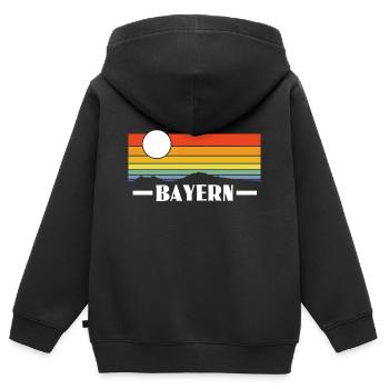 Bayern - Kinder Premium Organic Zip Hoodie - Schwarz - Hinten - AI Model Kid Male (0cm)