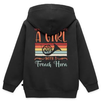 Klassische Blasinstrumente Oper Klänge Musik - Kinder Premium Organic Zip Hoodie - Schwarz - Hinten - AI Model Kid Male (0cm)