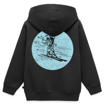 Ski - Ski holiday and skiing retro - Kids Premium Organic Zip-up Hoodie - black - Back - AI Model Kid Male (0cm)