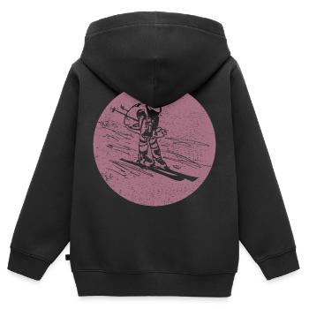 Ski - Ski holiday and skiing retro - Kids Premium Organic Zip-up Hoodie - black - Back - AI Model Kid Male (0cm)