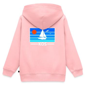 Griechenland Insel Kos - Kinder Premium Organic Zip Hoodie - Rosa - Hinten - AI Model Kid Female (0cm)