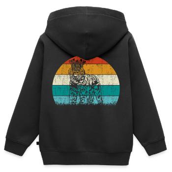 Kerry Blue Terrier Hund Vintage Retro - Kinder Premium Organic Zip Hoodie - Schwarz - Hinten - AI Model Kid Male (0cm)