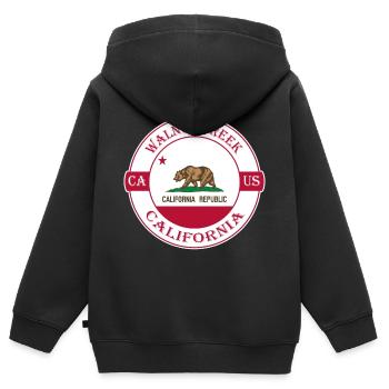 Walnut Creek California Flag USA Souvenir Badge - Kids Premium Organic Zip-up Hoodie - black - Back - AI Model Kid Male (0cm)