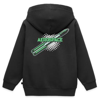 Rakete Vintage Raumfahrt - Kinder Premium Organic Zip Hoodie - Schwarz - Hinten - AI Model Kid Male (0cm)