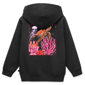 Great Barrier Reef - Kinder Premium Organic Zip Hoodie - Schwarz - Hinten - AI Model Kid Male (0cm)
