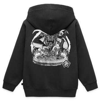 Koch, Köchin, Chefkoch aus der Hölle - Kinder Premium Organic Zip Hoodie - Schwarz - Hinten - AI Model Kid Male (0cm)