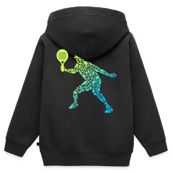 Padel Spieler Symbole Jungen Padel Tennis - Kinder Premium Organic Zip Hoodie - Schwarz - Hinten - AI Model Kid Male (0cm)