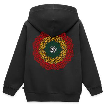 Yogi, Prana Mandala Om im Reggae Stil - Kinder Premium Organic Zip Hoodie - Schwarz - Hinten - AI Model Kid Male (0cm)