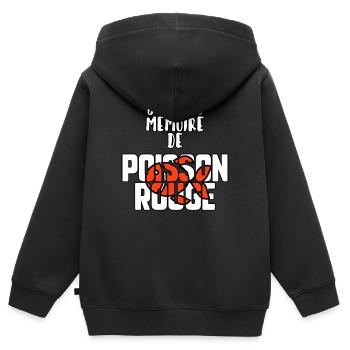 J’ai une mémoire de poisson rouge - Sweat Premium à capuche zippé enfant bio - noir - Dos - AI Model Kid Male (0cm)