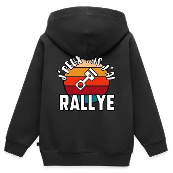 J’peux pas j’ai rallye - Sweat Premium à capuche zippé enfant bio - noir - Dos - AI Model Kid Male (0cm)