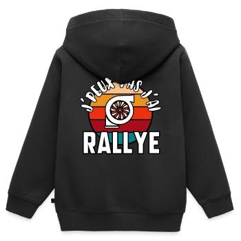 J’peux pas j’ai rallye - Sweat Premium à capuche zippé enfant bio - noir - Dos - AI Model Kid Male (0cm)
