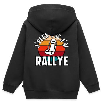 J’peux pas j’ai rallye - Sweat Premium à capuche zippé enfant bio - noir - Dos - AI Model Kid Male (0cm)