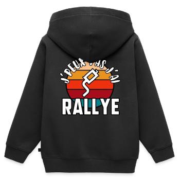 J’peux pas j’ai rallye - Sweat Premium à capuche zippé enfant bio - noir - Dos - AI Model Kid Male (0cm)