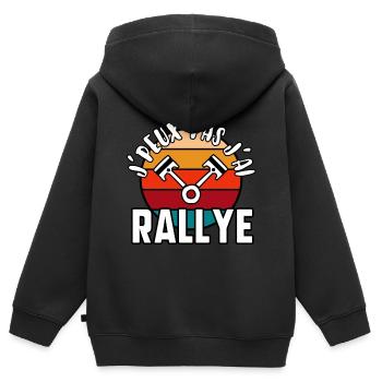 J’peux pas j’ai rallye - Sweat Premium à capuche zippé enfant bio - noir - Dos - AI Model Kid Male (0cm)
