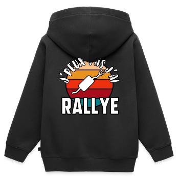 J’peux pas j’ai rallye - Sweat Premium à capuche zippé enfant bio - noir - Dos - AI Model Kid Male (0cm)