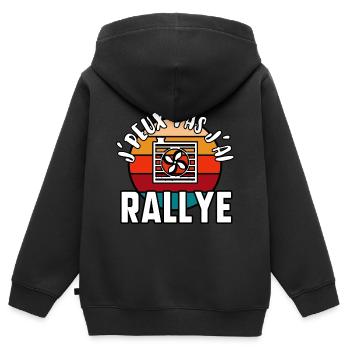 J’peux pas j’ai rallye - Sweat Premium à capuche zippé enfant bio - noir - Dos - AI Model Kid Male (0cm)