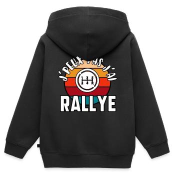 J’peux pas j’ai rallye - Sweat Premium à capuche zippé enfant bio - noir - Dos - AI Model Kid Male (0cm)