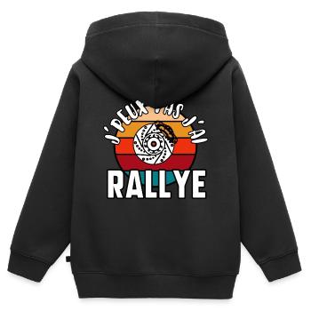 J’peux pas j’ai rallye - Sweat Premium à capuche zippé enfant bio - noir - Dos - AI Model Kid Male (0cm)